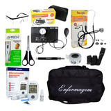 Kit Enfermagem Preto Premium Com Medidor De Glicose