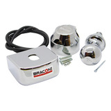 Kit Engate Cromado Esfera 50mm Capa 90mm Tomada Abs 6 Polos