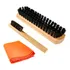 Kit Engraxar Sapato Couro 2 Escovas   1 Flanela Polir Brilho
