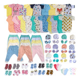 Kit Enxoval 27 Peças Body Mijão Touca Meias De Bebê Algodão