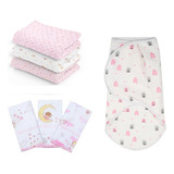 Kit Enxoval Bebê Rn C 3 Cueiros 3 Fralda Babete 1 Swaddle