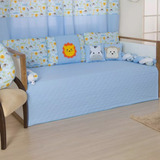 Kit Enxoval Bicama Cama Baba Floresta Safari Azul Bebe