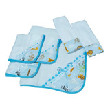 Kit Enxoval Do Bebê 1x Manta 3x Fraldinha Boca 2x Ombro