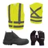 Kit Epi Entregador Colete Amarelo G Luvas Tam. U Bota Mod002