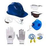 Kit Epi Obra Capacete Óculos Abafador Máscara Luvas