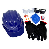 Kit Epis Obra Capacete Óculos Protetor Plug Luva