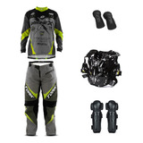 Kit Equipamento 05 Itens Piloto Motocross Trilha Off Road