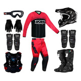 Kit Equipamento Ims 19 Trilha Motocross Preto Roupa Completo