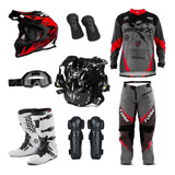 Kit Equipamento Proteção Completo Piloto Trilha Motocross