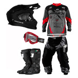 Kit Equipamento Trilha Motocross Feminino Masculino Enduro