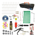 Kit Equipamentos Pesca Iscas Alicates Suporte Maleta Itens