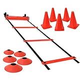 Kit Escada De Agilidade Funcional Treinamento Agilidade Funcional Chapeu Chines Mini Cone Agilidade Treino Em Casa Vermelho