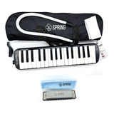Kit Escaleta 32 Teclas Gaita Diatônica Blues Dó C Spring