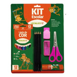 Kit Escolar 20 Peças Lápis Borracha Cola Apontador Tesoura