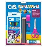 Kit Escolar CIS 46 3711 9 Peças Rosa