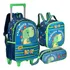 Kit Escolar Dino Mochila De Rodinha Lancheira E Estojo Clio