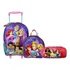 Kit Escolar Infantil Menina Princesas Disney - Estampa Princesa Ariel Cinderela Rapunzel Enrolados Jasmine Bela E Moana - Xeryus : Mochila G Rodinhas + Lancheira Térmica + Estojo Triplo