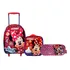 Kit Escolar Infantil Personagem Menina Minnie Mouse - Vermelho - Disney : Mochila G Rodinhas + Lancheira Térmica + Estojo