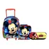 Kit Escolar Infantil Personagem Mickey Mouse - Azul - Disney : Mochila G Rodinhas + Lancheira Térmica + Estojo