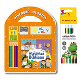 Kit Escolar Livro Diversão Colorida Canetinha Compactor