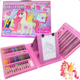 Kit Escolar Menina Maleta Pintura 208 Peças Super Estúdio