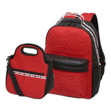 Kit Escolar Mochila De Costas Coca Cola Neo cooler Térmico