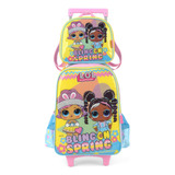 Kit Escolar Mochila Rodas Infantil Lol Luxcel Ic37982