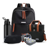 Kit Escolar Mochila Universitário 4 Itens Volta As Aulas Top