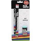 Kit Escolar Molin Now United Caneta Lápis Borracha E Apontador Multicor 30815