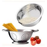 Kit Escorredor De Macarrão Massas escorredor Arroz Aço Inox