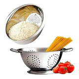 Kit Escorredor De Macarrão Massas escorredor Arroz Aço Inox