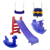 Kit Escorregador Médio Nhoca Moto Balanços Infantil