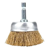 Kit Escova Copo Aço Latonado 50mm X 6mm De Haste Com 5 Peças