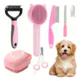 Kit Escova E Acessórios Para Banho E Higiene C 7pçs P Pets
