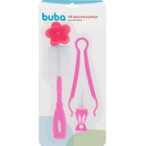 Kit Escova E Pinça Para Mamadeira Buba
