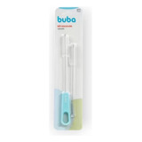 Kit Escova Higienizar Canudo Bebê Buba Azul