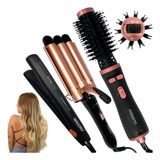 Kit Escova Secadora Elétrica E Chapinha Ion E Tri Ionda Liss
