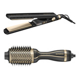 Kit Escova Secadora Prancha Mondial Black Gold Bivolt