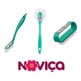 Kit Escovas 1 Longo Alcance 1 Cantos 1 Limpeza Delicada