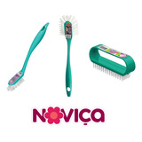 Kit Escovas 1 Longo Alcance 1 Cantos 1 Limpeza Delicada