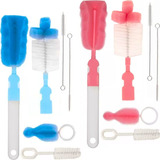 Kit Escovas Limpeza Higienizar Mamadeira Bico Canudo Garrafa