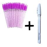 Kit Escovinha De Cilios Roxa E Caneta Gel Branca Para Marcacao E Design Sobrancelhas