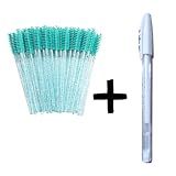 Kit Escovinha De Sobrancelha Caneta Gel Branca Azul Com Glitter