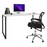 Kit Escritório Cadeira Estofada Mesa Industrial