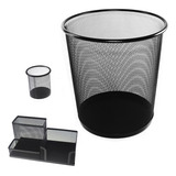Kit Escritorio Lixeira 12litros