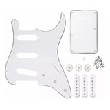 Kit Escudo Guitarra Strato Sss 3 Camadas - Branco