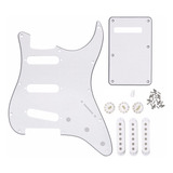 Kit Escudo Guitarra Strato Sss 3 Camadas Branco