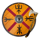 Kit Escudo Viking King Harald Machado Artesanal Decorativo
