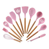 Kit Escumadeira Pegador Concha Colher Fuet Silicone Pote