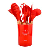 Kit Escumadeira Pegador Concha Colher Fuet Silicone